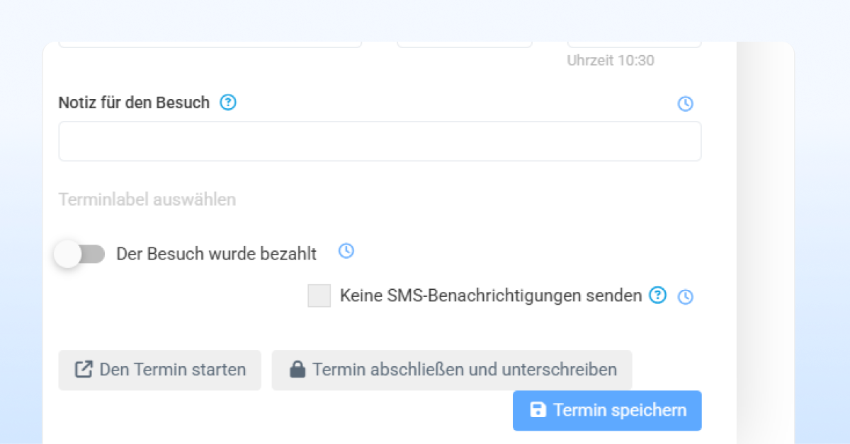 Wie dokumentiere ich einen Besuch?