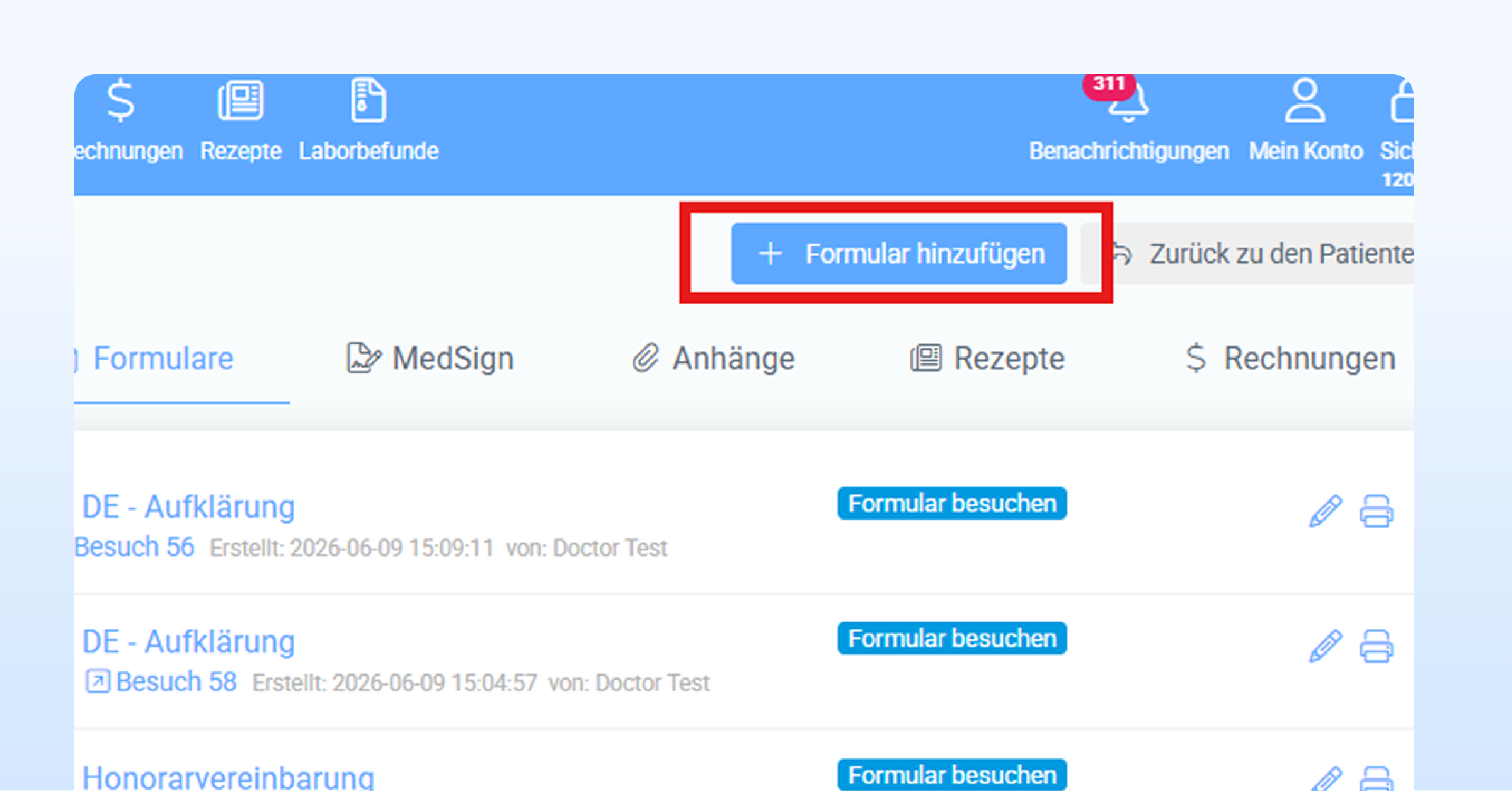 Dokumente einem Patienten zuordnen