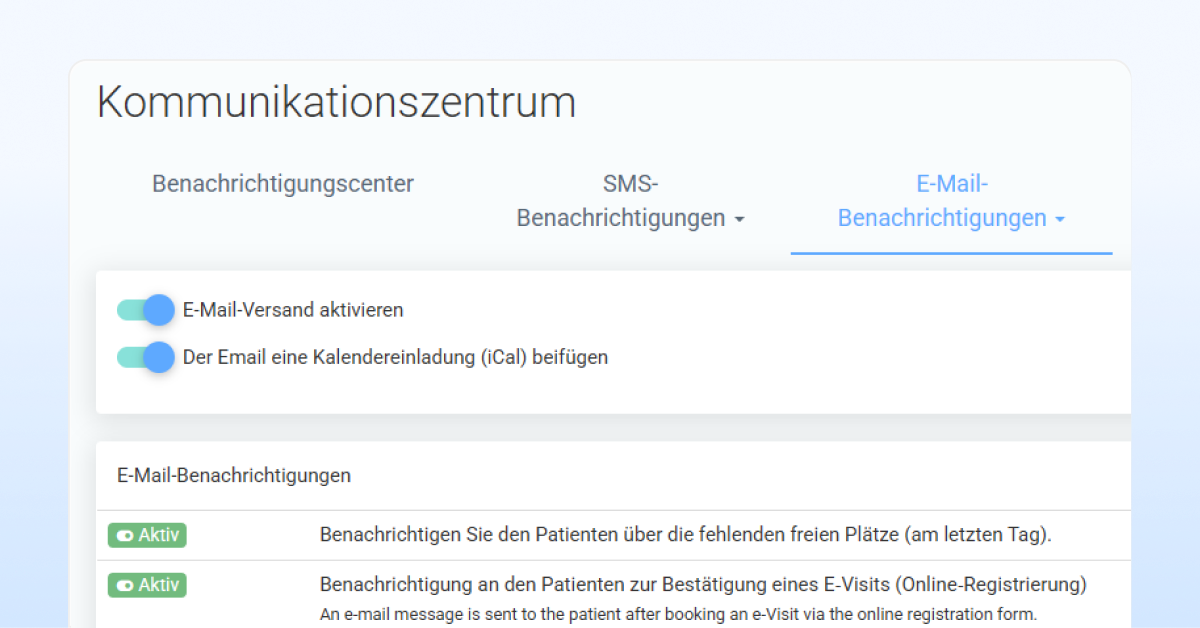 E-Mail-Benachrichtigungen